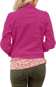 Women Blue Jean Jacket Premium <b>Denim</b> <b>Coat</b> Casual Cotton Button Up Vintage Street Fashion Stylish Everyday Comfort Fit Wear - Product Image 2