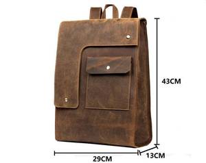 Sophisticated Vintage Leather Laptop <b>Backpack</b> <b>Waterproof</b> Anti-Theft Travel Rucksack Executive Bag LBP-0366 - Product Image 2