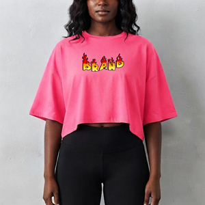 T-shirt femme OEM Streetwear à épaules tombantes, 100% coton fin, col rond, haute qualité, respirant, écologique, logo personnalisé - Product Image 1