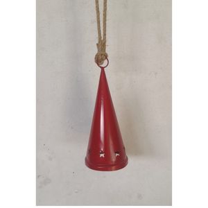 Adorno Colgante de Metal Rojo en Forma de Cono, Adorno Rústico de Navidad, Decoración Navideña - Product Image 1