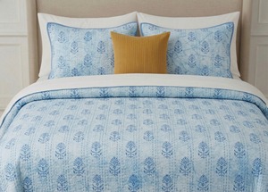 Traditional Cotton Quilt With Floral Print Handmade All Season Reversible <b>Bedding</b> 60x90 Inches - Product Image 2