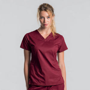 Chemise d'uniforme médical à col en V et manches courtes, couleur personnalisée, pour hôpital - Product Image 3