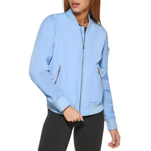 IRSA SPORTS Custom Women Solid Logo Finished Waterproof Bomber <b>Jacket</b> Winter Windproof Casual with Ribbed Cuffs - Product Image 5