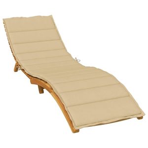 Coussin de chaise longue d'extérieur 79 x 23,6 po en polyester beige matelassé, amovible, lavable, toutes saisons, rectangulaire - Product Image 1