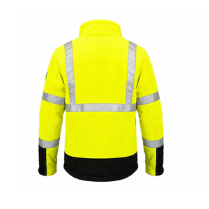 High Visibility Safety Jacket Class 2 <b>Yellow</b> with Reflective Stripes and Pockets Waterproof Workwear - Product Image 2