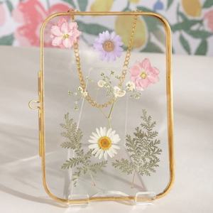 Marcos Arqueados de Latón y Vidrio con Cadena para Colgar, Decoraciones para el Hogar, Flores Prensadas, Marco para Fotos, Venta al Por Mayor - Product Image 1