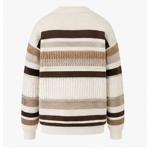 2026 Men's Striped Knitted <b>Pullover</b> <b>Sweater</b> Long Sleeve Regular Fit Autumn Wear 100% Acrylic Material - Product Image 4