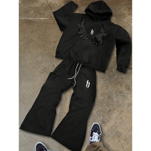 Survêtements d'hiver pour hommes en molleton technique de coton OEM, écologiques, respirants, légers, avec logo personnalisé, vente en gros privée - Product Image 2