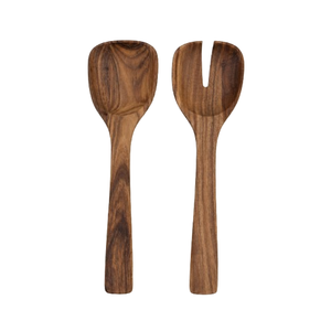 Juego de Servidores de Ensalada de Madera Hechos a Mano de Primera Calidad con Elegantes Asas con Detalles en Latón, Cucharas de Servir de Madera de Mango Ecológicas y de Lujo - Product Image 5