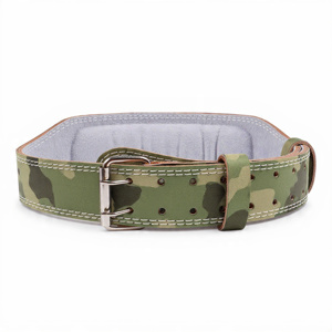 Double Prong Weightlifting Leather Camouflage Belt <b>Back</b> <b>Support</b> Trainer Camo Belts 10MM Camouflage PU Leather Belts Unisex - Product Image 2