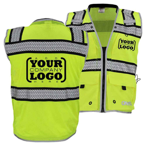 Gilet de sécurité réfléchissant personnalisé avec logo, haute visibilité, vêtements de travail pour la construction, l'industrie, les travaux routiers, les travailleurs en extérieur, fourniture OEM, maille - Product Image 2