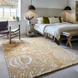 Alfombra de Lana de Nueva Zelanda Hecha a Mano de Lujo con Diseño Floral Botánico, Alfombra Contemporánea con Patrón de Hojas, Fabricante Personalizado - Product Image 1
