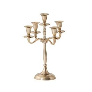 Candelabro de Metal de 5 Brazos Estilo Vintage para Compra al por Mayor, Centro de Mesa Dorado, Soporte para Velas para Eventos, Decoración de Comedores de Hoteles - Product Image 1