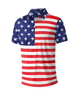 Camisa Polo de Manga Corta para Hombre con Diseño de Onda Geométrica, Logotipo Personalizado OEM y ODM, Disponible a Precio de Mayoreo - Product Image 1