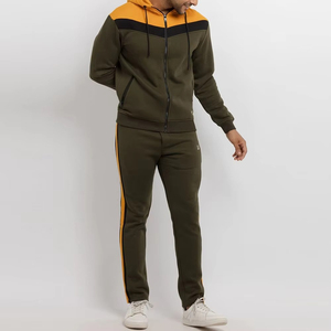 Custom Training Jogging Tracksuits for Men 100% High Quality Zipper Men's fleece Custom Logo Fashion Solid Color Men Tracksuit - Product Image 2