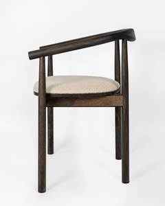 Silla de comedor escandinava de mediados de siglo, de teca, con asiento tapizado en algodón y patas de madera - Product Image 2