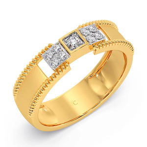 แหวนทองขอบเชือกประดับเพชรสามเหลี่ยม - Product Image 5