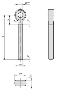 Pernos de ojo K1418 DIN 444, Forma B con rosca larga - Product Image 3