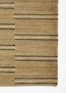 Tapis en jute naturel |   Tapis d'appoint à rayures en tissage plat |   Tapis de sol rustique style farmhouse bohème, anti-rides et anti-bactérien, pour salon - Product Image 5