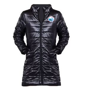 Women Black Long Puffer <b>Coat</b> Quilted Lightweight Full Zip High Collar Warm <b>Winter</b> Outerwear Custom Logo Wholesale Fashion - Product Image 1