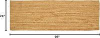 Tapis de couloir rectangulaire moderne en jute à motif floral, tressé, écologique, antibactérien, antidérapant, résistant aux taches, fabriqué à la machine, à poils plats