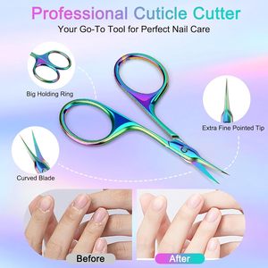 Tijeras para Cutículas Duraderas de Primera Calidad, Multiusos, de Acero Inoxidable con Hojas Curvas, para Manicura, Arte de Uñas, Adolescentes, Pestañas - Product Image 6