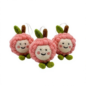 ของตกแต่งสัตว์ยิ้มทำมือแบบดั้งเดิมจากผ้าสักหลาดสีน้ำเงินรักษ์โลก ของตกแต่งคริสต์มาสการ์ตูนขนาดเล็กสำหรับแขวนผนังตกแต่งภายใน - Product Image 1
