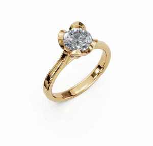 Elegant 18K Gold Plated Round Cut <b>CZ</b> Solitaire Engagement <b>Ring</b> – Classic Bridal Jewelry for Women - Product Image 6
