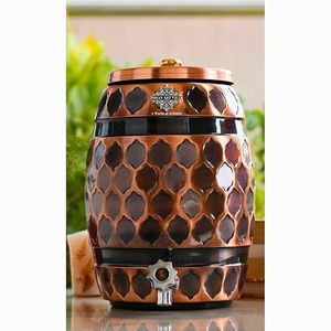 Distributeur d'eau chaude et froide en cuivre avec motif élégant, rechargeable par le haut, pour usage domestique - Product Image 5