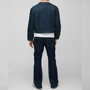 Quality Casual Embroidered Windproof Oversized Drop Shoulder Denim <b>Jeans</b> <b>Jacket</b> for <b>Men</b> Distressed <b>Black</b> 100% Cotton Winter - Product Image 5