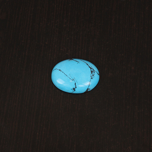 Pierre précieuse turquoise synthétique bleue ovale cabochon 10,5 carats 21x16 mm, pierre non montée pour la fabrication de bijoux par Ishu Gems - Product Image 4