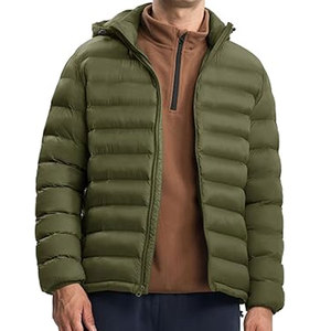 Veste matelassée à capuche pour homme, épaisseur standard, capuche amovible, résistante à l'eau, isolée, pour l'hiver, avec poches, OEM, 100% coton - Product Image 2