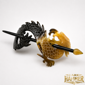 Handmade Eco-Friendly Buffalo Horn Animal-Shaped <b>Dragon</b> Hair Bun Holder Stick for <b>Art</b> Collectibles - Product Image 3