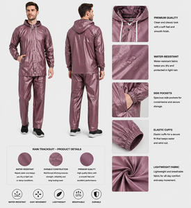 Chándal Impermeable y Transpirable para Hombre, Ligero, con Capucha, de Color Sólido, para Uso Casual al Aire Libre - Product Image 1