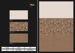 กระเบื้องพอร์ซเลนเคลือบด้านคลาสสิก ขนาด 300x600 มม. เหมาะสำหรับการตกแต่งภายในที่เหนือกาลเวลา ให้ฟังก์ชันการใช้งานที่เชื่อถือได้ พร้อมสัมผัสที่นุ่มนวลเป็นธรรมชาติ - Product Image 4