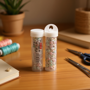 Perline Smiley Face in Barattolo 6x6mm 15g per Lavori Creativi - Product Image 2