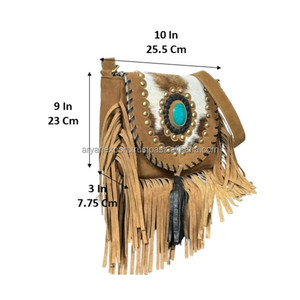 Wholesale High Quality Women Cowhide Leather Large Capacity Crossbody <b>Bag</b> Genuine Suede Leather Fashionable Fringe Shoulder <b>Bag</b> - Product Image 2