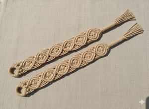 Organic Cotton/Modal Geometric Woven <b>Curtain</b> Tie with Eco-Friendly Fabric for Home & Office Use - Product Image 3