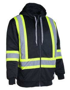 Veste de sécurité haute visibilité à capuche, fermeture éclair, réfléchissante, classe 2 ANSI, logo personnalisé, pour le jour et la nuit - Product Image 1