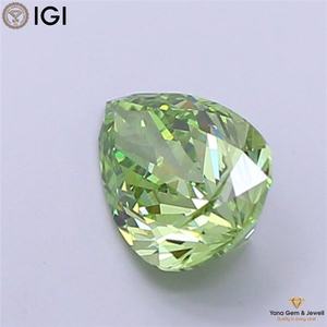 Elegancia Atemporal, Diamante Cultivado en Laboratorio con Certificado IGI, Corte Pera de 1.00 Quilates, Color Verde Intenso, Claridad VVS2 - Product Image 6