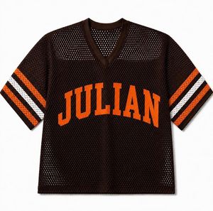 Jersey de malla transpirable con cuello en V** Jersey de malla de primera calidad con un elegante diseño de cuello en V y mangas a rayas. Ligero - Product Image 5