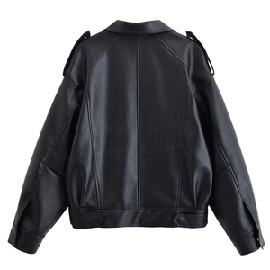 Chaqueta de Cuero Negra de Manga Larga, Estilo Otoñal, para Motocicleta, Marca Tamda International, Transpirable, Tallas Grandes, Personalizable para Equipos - Product Image 2