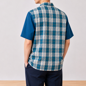 Chemise pour homme à carreaux avec tissu respirant et absorbant la transpiration - Product Image 2