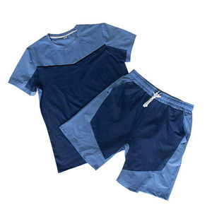Men's Yellow And Green Color Block T-Shirt And Shorts <b>Set</b> Two Piece Crewneck Tee With Matching Shorts Casual Activewear - Product Image 4