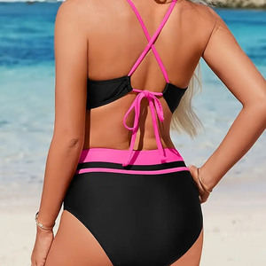 Conjunto de Bikini Personalizable de Alta Calidad para Mujer, con Logotipo Frontal, Traje de Baño de Dos Piezas, Spandex/Poliéster, Ligero, No Tóxico, Cuello en V Profundo - Product Image 1