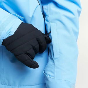Unisex <b>Light</b> Blue Color Block Ski <b>Jacket</b> Snow Pants Set <b>Waterproof</b> 10,000mm Insulated Hooded Winter Wear Zipper Closure 220g - Product Image 3