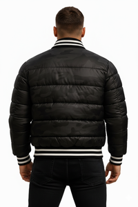 Chaqueta Bomber Acolchada de Camuflaje para Hombre, Colección de Invierno al por Mayor, Cuello Alto Acolchado, Cierre de Cremallera, Ribete Acanalado, Estilo Urbano - Product Image 5