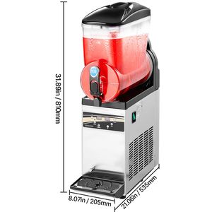 Macchina Professionale per Bevande Congelate da 15L, Monoblocco in Acciaio Inox, per Margarita, Smoothie, Gelato e Slushy, 60 Coppette - Product Image 4
