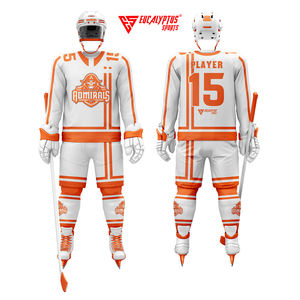 Maillots de hockey sur glace personnalisés avec nom et numéro, OEM, 100 % polyester respirant, séchage rapide, impression par sublimation, maillots de hockey personnalisés - Product Image 1