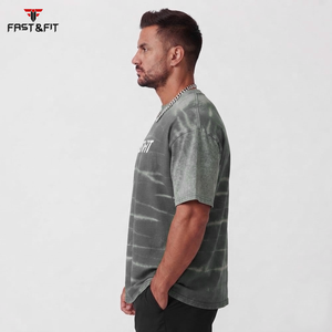 T-shirts pour hommes de haute qualité, style streetwear, col rond, effet délavé, vente en gros, prix bas, t-shirt délavé pour hommes - Product Image 6
